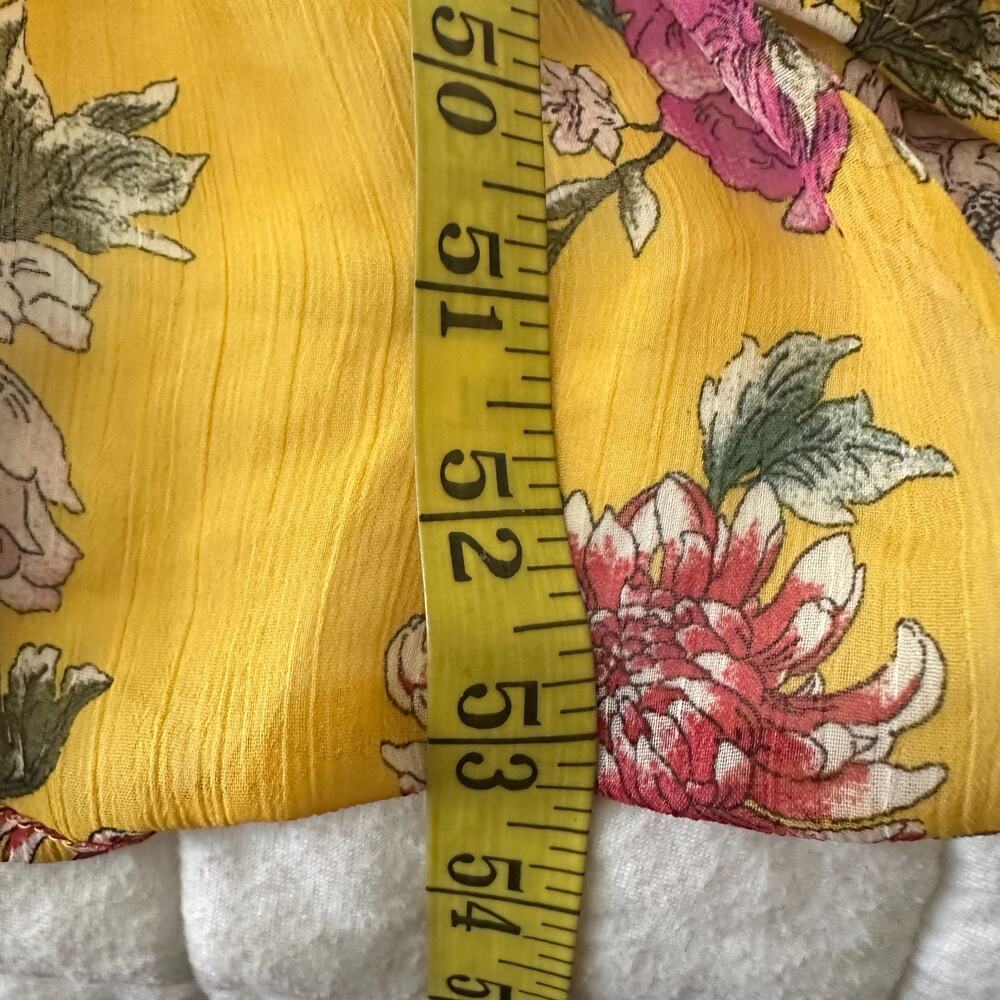 Band of Gypsies Dress Medium Yellow Floral Maxi Faux Wrap Garden Party Fairy - Picture 12 of 12